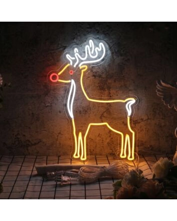 Brighten Up Your Holidays: Cute Christmas Elk Custom LED Neon Sign for Festive Home Decor, Joyful Office Celebrations, and Winter Parties!