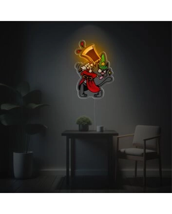 Brighten Up Your Space: Axe-Wielding Wolf LED Neon Acrylic Artwork Perfect for Home Decor, Bars, and Gaming Rooms.