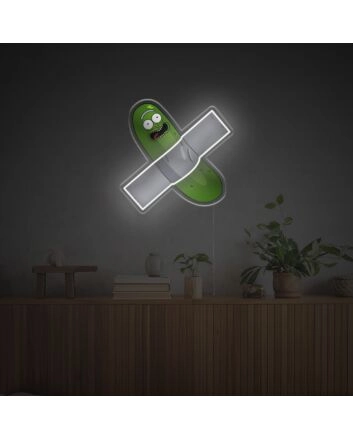 Brighten Up Your Bar, Gaming Room, or Man Cave with Cucumbered Rick Stuck With Tape LED Neon Acrylic Artwork.