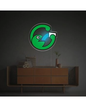 Brighten Up Your Bar or Home Space with Green Guy Drinking Water LED Neon Acrylic Artwork for a Unique Touch.