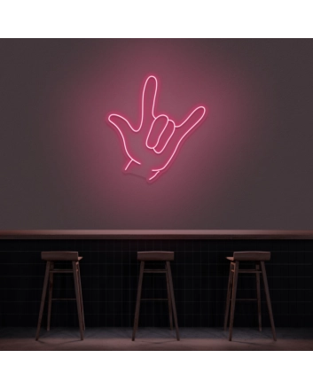 Rock On Hand Neon Sign