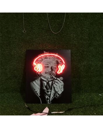 Brighten Your Space - Einstein With Earphone UV Print LED Neon Sign for Bars, Study Rooms, and Music Venues
