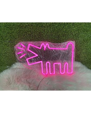 Brighten Up Your Home, Office, or Bar with the Captivating Barking Wolf Purple LED Neon Sign.