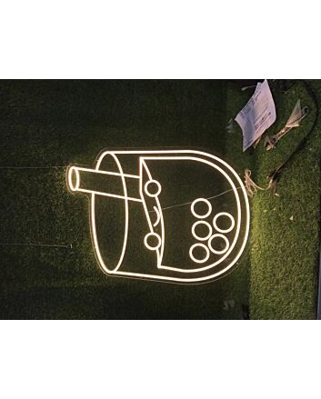 Brighten Up Your Cafe or Kitchen with the Cheerful Bubble Tea Yellow LED Neon Sign.