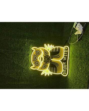Elevate Your Bar, Office, or Party Ambiance with the Drink Weird UV Print LED Neon Sign.