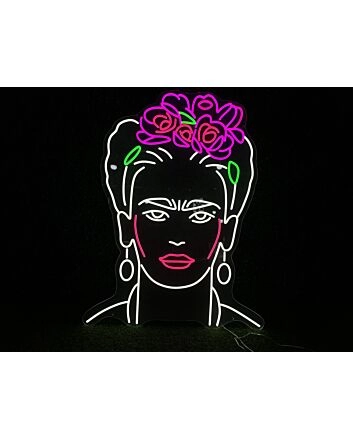 Brighten Your Space: Frida Kahlo LED Neon Sign for Artists&#039; Studios, Trendy Cafes, and Eclectic Home Decor.