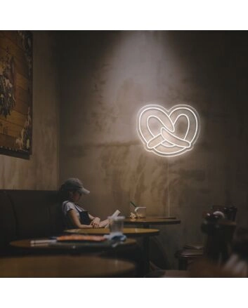 Brighten Up Your Bar, Cafe or Game Room with the Unique Glow of Pretzel LED Neon Sign.