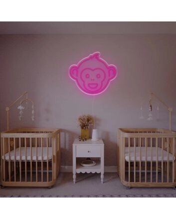 Brighten Up Your Space: Cute Monkey Head LED Neon Sign for Bars, Bedrooms, and Playful Office Decorations