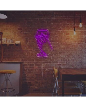 Elevate your bar or restaurant ambiance with the Lady Holding A Red Wine Glass LED Neon Sign.