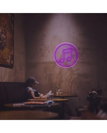 Set the Perfect Ambiance in Your Home, Office, or Music Event with the Musical Symbol With Circle LED Neon Sign.