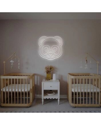 Brighten Your Space: Cute Panda Head LED Neon Sign Perfect for Kids' Rooms, Play Areas, and Birthday Celebrations
