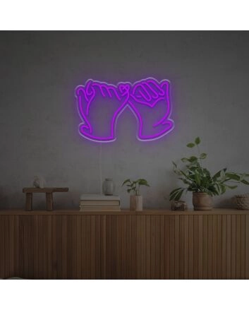 Brighten Your Special Moments: Pinky Promise LED Neon Sign for Weddings, Romantic Evenings, and Trendy Home Decor.