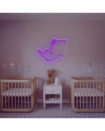 Brighten Your Space: Rhino Head LED Neon Sign for Bars, Offices, and Modern Home Decor