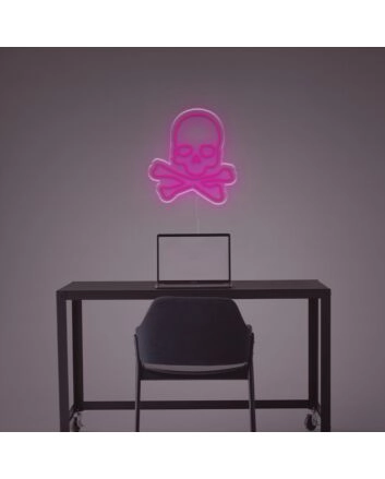 Brighten Up Your Bar or Halloween Bash: Skull With Bones LED Neon Sign Adds a Spooky Glow.