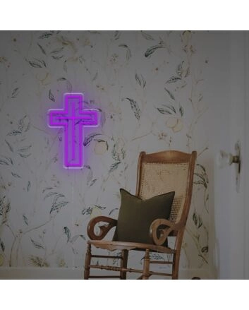 Brighten Your Sacred Spaces and Celebrations: Cross for Room Decor LED Neon Sign for Home, Weddings, and Spiritual Gatherings.