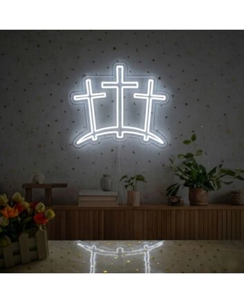 Bring a radiant glow to weddings, bars, and festive gatherings with the Three Ten Crosses LED Neon Sign.