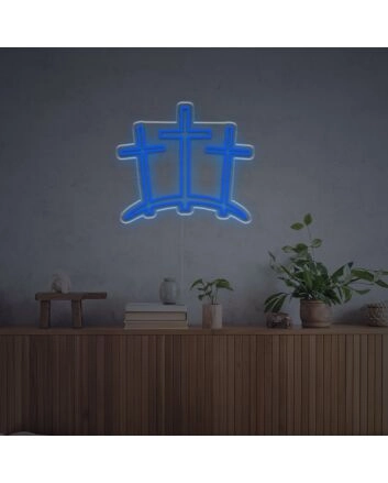 Bring a radiant glow to weddings, bars, and festive gatherings with the Three Ten Crosses LED Neon Sign.