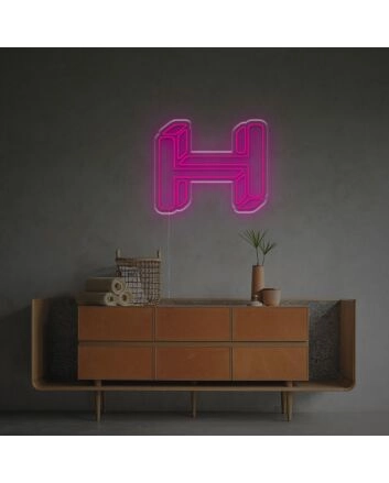 Brighten up Bars, Weddings, and Office Spaces with the Three-Dimensional Letter H LED Neon Sign.
