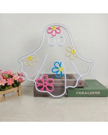 Brighten Up Your Home, Office, or Spooky-Themed Event with the Ghost With Followers LED Neon Sign.