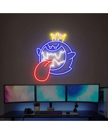 Brighten Your Space with Enchantment: Boo Neon Sign Ghost Neon Light Anime Neon Sign for Home Decor, Office Vibes, and Memorable Events.