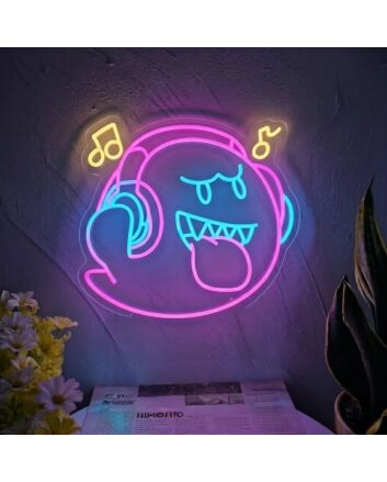 Add a Spooky Glow to Your Home, Office, or Halloween Party with Boo Neon Sign Super Boo Cute Ghost Neon Sign.