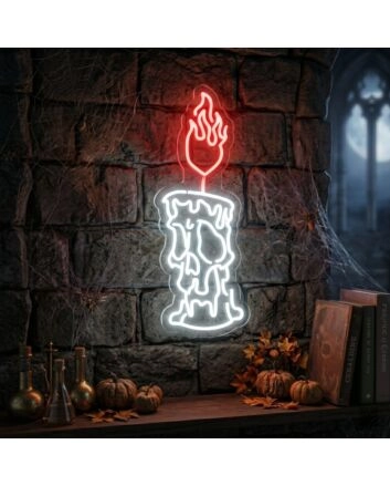 Enhance Your Space: Candle On Fire Neon Sign, Perfect for Game Rooms, Bars, and Trendsetting Home Decor