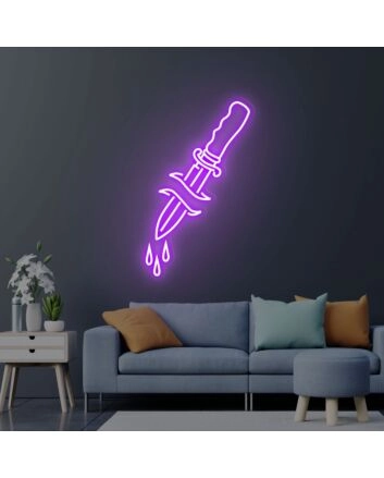 Brighten Up Your Spaces: Dagger Neon Sign Size and Color for Lively Home, Office, Bars, and Wedding Decorations.