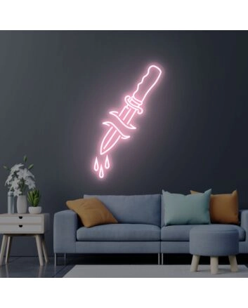 Brighten Up Your Spaces: Dagger Neon Sign Size and Color for Lively Home, Office, Bars, and Wedding Decorations.