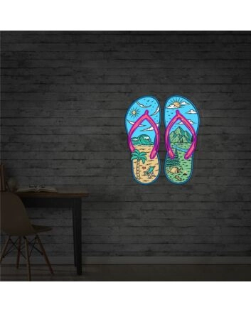 Brighten Up Your Beach House or Summer Party with Flip Flops Art Bedroom Led Uv Neon Sign