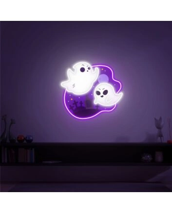Brighten Up Your Space: Perfect for Home Decor, Office Ambiance, and Hauntingly Cool Bar Themes with Ghost Neon Sign Wall Decor Led Uv Neon Sign Gift.