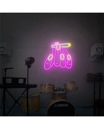 Brighten Your Space: Hand Smoking Led Neon Sign for Bedroom, Bar, and Office Wall Decor