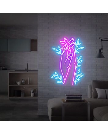 Beautify Your Space: Hold Hand Neon Sign Hands Of God - Perfect for Home Decor, Bars, Wedding, and Office Ambiance