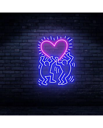 Brighten Your Space: Keith Haring Love Art Neon Sign Handmade Neon Lights, Perfect for Home Decor, Office Enhancements, and Bar Ambiance.