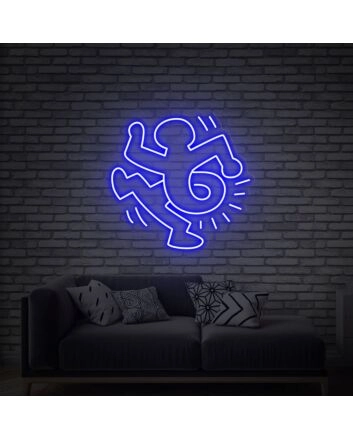 Light Up Your Space with Style: Keith Haring Street Art Neon Sign for Home, Office, and Bar Ambiance