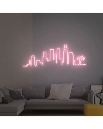 Brighten Your Space: Los Angeles Skyline City Skyline, Perfect for Home, Office, and Bar Aesthetics