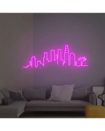 Brighten Your Space: Los Angeles Skyline City Skyline, Perfect for Home, Office, and Bar Aesthetics
