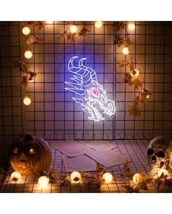 Brighten Your Home, Bar, or Game Room Ambiance with Skull Dragon Neon Sign For Wall.