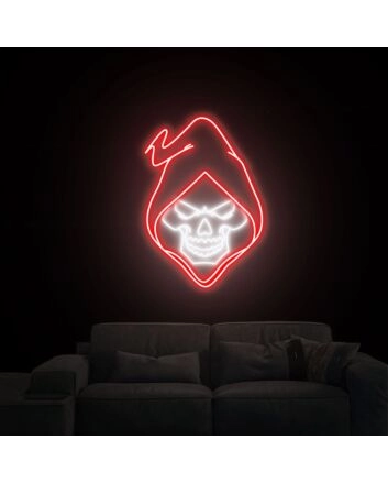 Skull Neon Sign: Elevate Your Game Room, Office, or Bar Atmosphere with Customizable Size and Color Neon Lights.