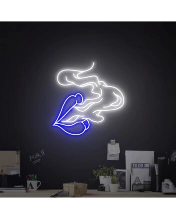 Elevate Your Space: Smoking Lips Neon Sign Cannabis Cigar Neon Light for Bars, Man Caves, and Chill Rooms.
