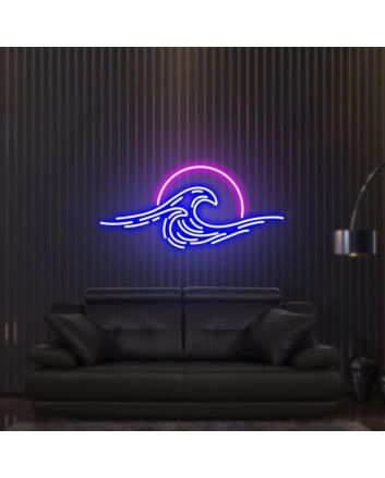 Elevate Your Space with Sun Wave Neon Sign - Perfect for Home Decor, Office Ambiance, and Unique Father's Day Gifting