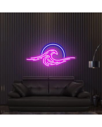 Elevate Your Space with Sun Wave Neon Sign - Perfect for Home Decor, Office Ambiance, and Unique Father&#039;s Day Gifting