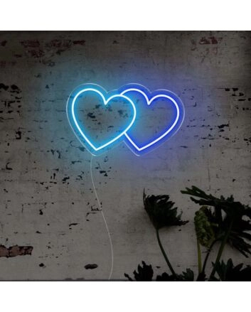 Double Hearts LED Neon Sign