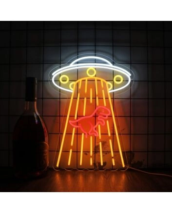 Bring a Cosmic Glow to Your Bedroom, Office, or Party with Ufo Dragon Neon Signs LED Light - Perfect for Space-Themed Wall Decor.