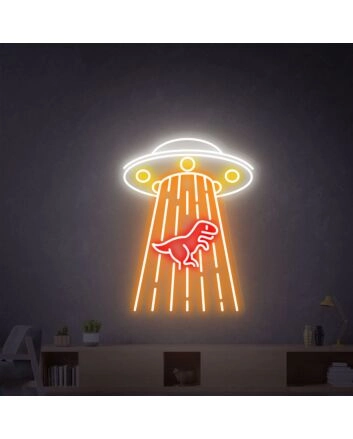 Bring a Cosmic Glow to Your Bedroom, Office, or Party with Ufo Dragon Neon Signs LED Light - Perfect for Space-Themed Wall Decor.