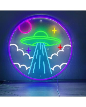 Transform Your Spaces: From Game Room to Wedding, Ufo Neon Sign Adds Vibrant Colors and Whimsical Decor to Your Home, Office, and Events.