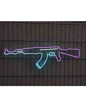 Brighten Up Your Boy's Room, Game Nights, and Man Cave with the Ak47 Light Sign Rifle Neon Sign.
