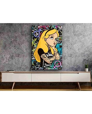 Brighten Your Home, Office, or Event: &quot;Alice in Wonderland&quot; Wall Art - Pop Art Neon UV Print LED Neon Sign Perfect for Decor, Bars, and Weddings.