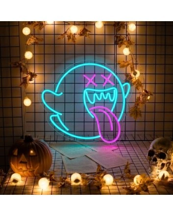Elevate Your Game Room, Bar, or Halloween Party Ambiance with the Versatile Ghost Neon Sign LED Wall Decor