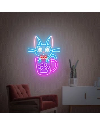 Enhance your living space or celebrate in style: Perfect for bedroom ambiance, office flair, or party vibes with Cat In A Cup Led Neon Sign Bedroom Decor.