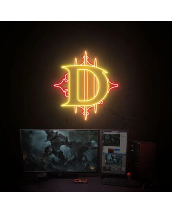 Enhance Your Gaming Sanctuary or Bar Ambiance with Diablo 3 Led Neon Sign Diablo Art Gaming Room Decor.